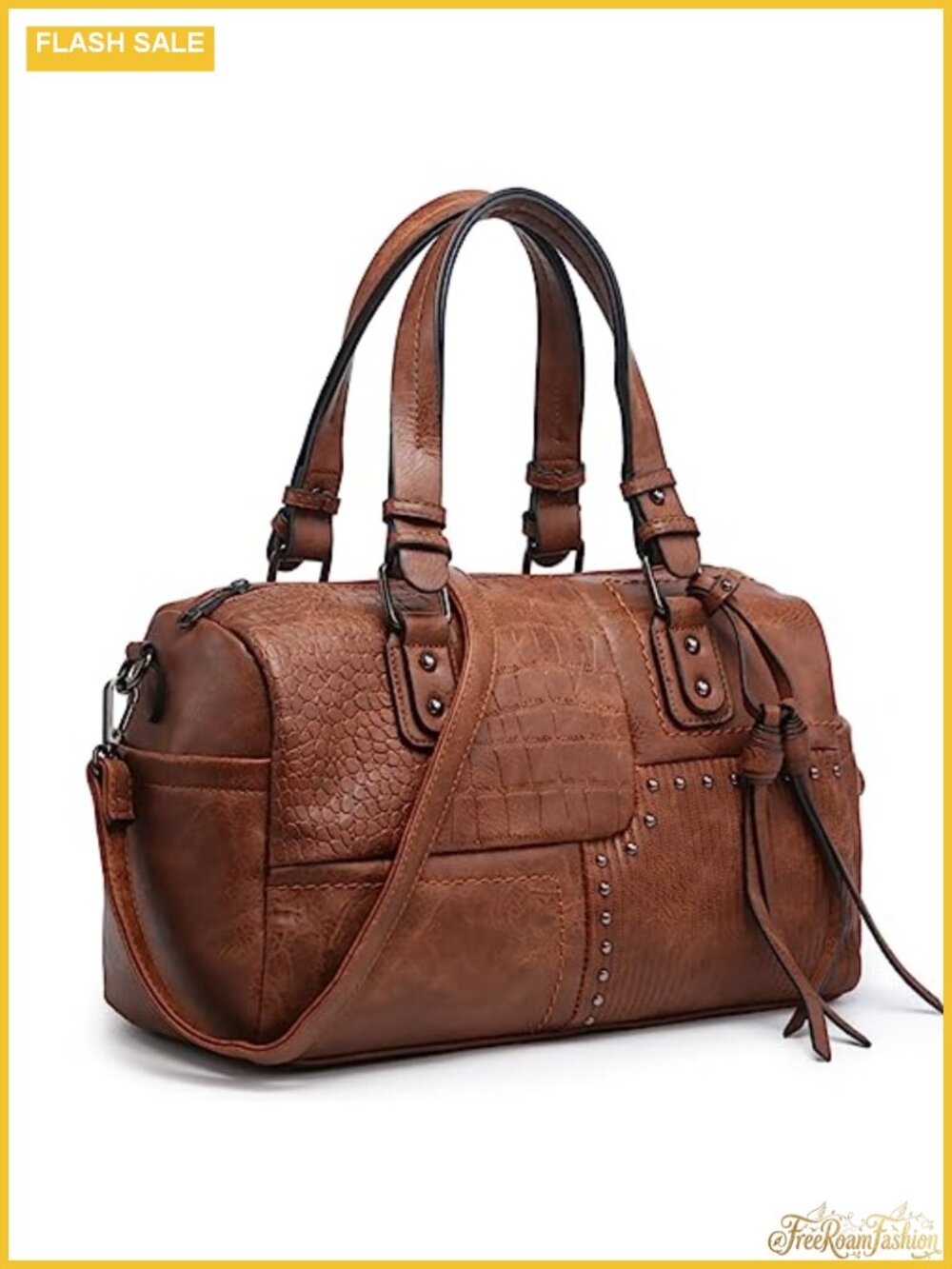 Soft Vegan Leather Barrel Satchel Handbag with Top Handle Shoulder Strap Tote